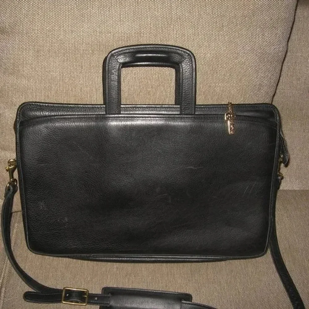 ❤️JACK GEORGES Business Double Gusset Briefcase to Clutch / Laptop Shoulder Bag